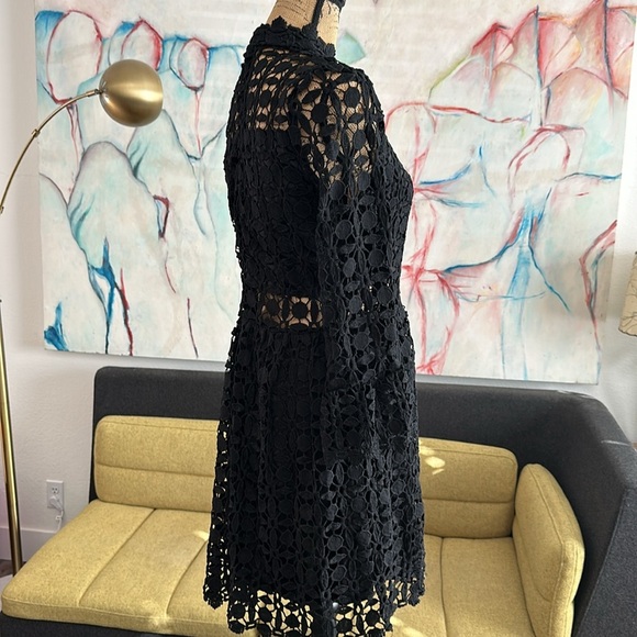 🖤🖤🖤Eilly Bazar black dress  crochet large cocktail boho chic - Picture 6 of 9